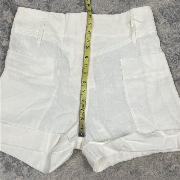 NWT Le Kasha Sinai White Linen Cuffed Shorts High Rise Sz L - Picture 7 of 11